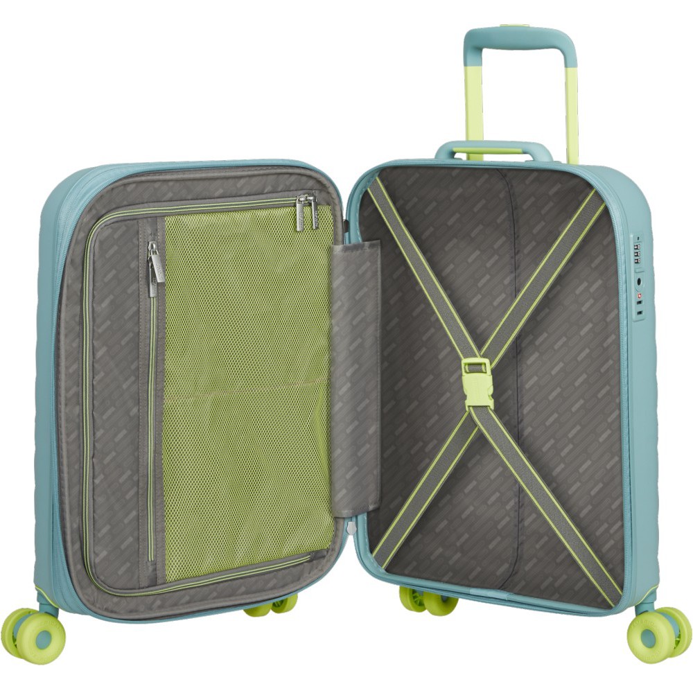 American Tourister 159930-B012 NEOVIBE Spinner Exp 55cm Cabin Suitcase Muted Mint Travel Items