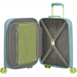 American Tourister 159930-B012 NEOVIBE Spinner Exp 55cm Cabin Suitcase Muted Mint Travel Items