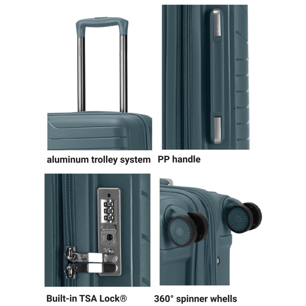 Nautica 2926 Βαλίτσα Ταξιδιού Καμπίνας Expandable 55cm Γκρι GreyGreen Είδη ταξιδιού