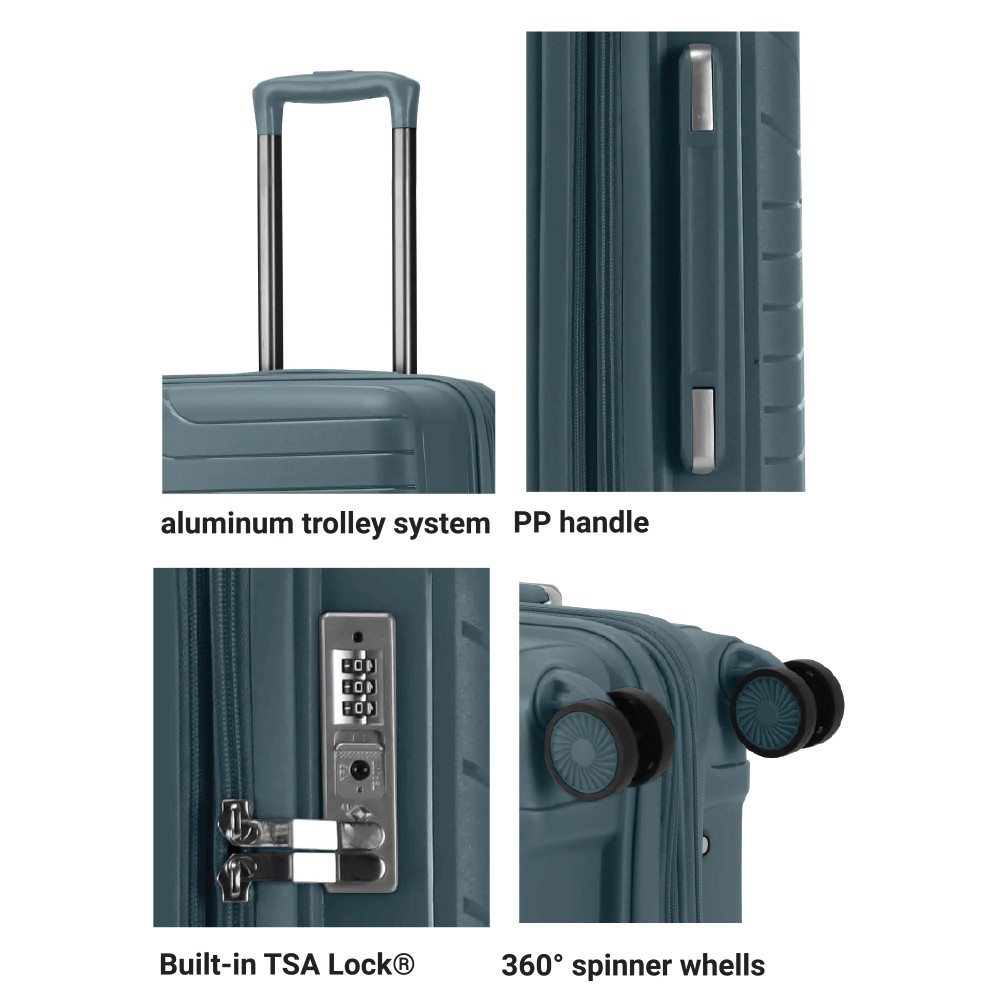 Nautica 2929 Βαλίτσα Ταξιδιού Καμπίνας 55εκ. Γκρι/GreyGreen Είδη ταξιδιού