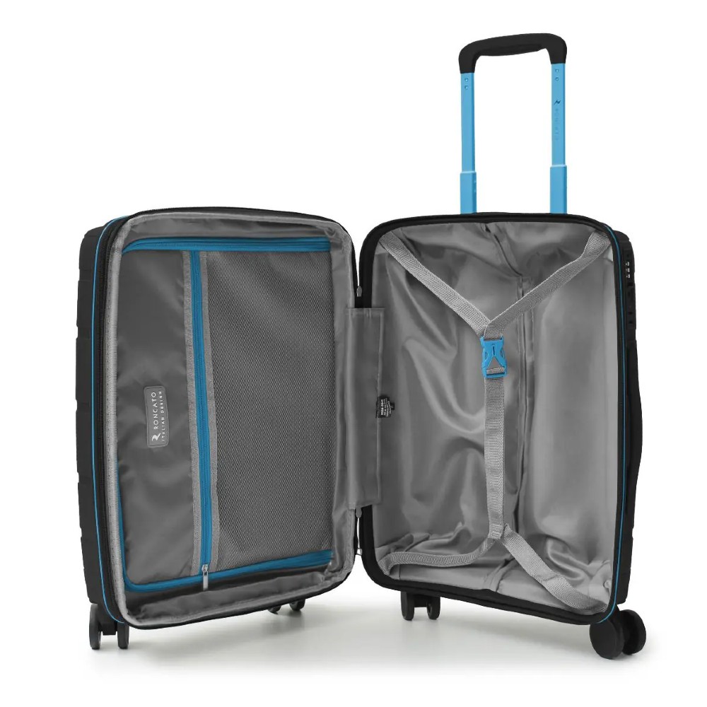 RONCATO 46.130.04.51 AVIATOR Expandable Βαλίτσα Καμπίνας 55εκ Μαύρη Είδη ταξιδιού