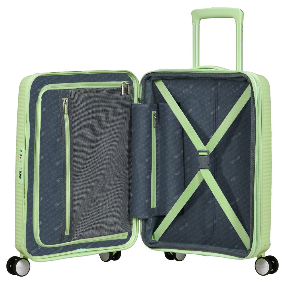 American Tourister Soundbox Spinner Expandable Βαλίτσα Καμπίνας 55cm 88472-A938 Kiwi Green Είδη ταξιδιού