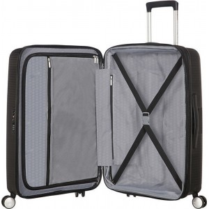 American Tourister Soundbox Spinner Expandable Μεσαία Βαλίτσα 67cm 88473-1027 Μαύρη Travel Items