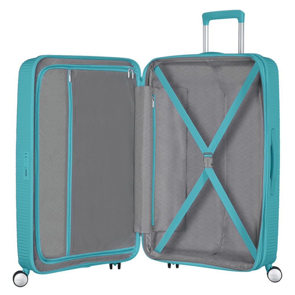 American Tourister Soundbox Spinner Expandable Medium Suitcase 67cm 88473-A066 Turquoise Tonic Travel Items