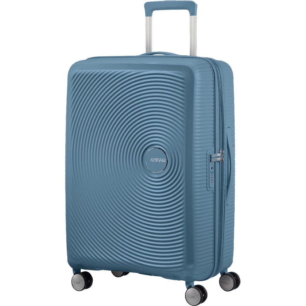 American Tourister Soundbox Spinner Expandable Medium Suitcase 67cm 88473-E612 Stone Blue Travel Items