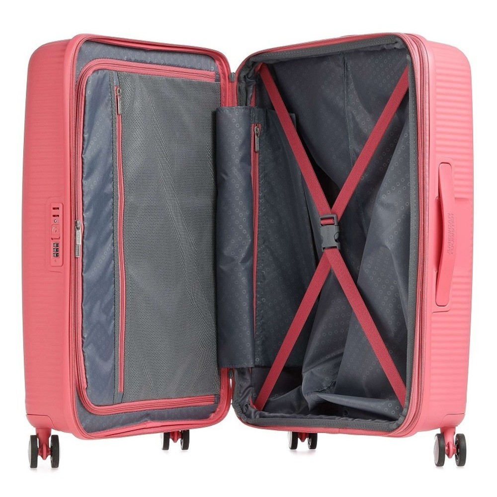American Tourister Soundbox Spinner Expandable Μεγάλη Βαλίτσα 88474-A039 Coral Ροζ Travel Items