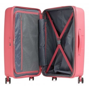 American Tourister Soundbox Spinner Expandable Μεγάλη Βαλίτσα 88474-A039 Coral Ροζ Travel Items