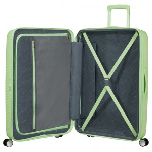 American Tourister Soundbox Spinner Expandable Large Suitcase 88474-A938 Kiwi Green Travel Items