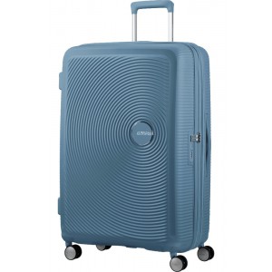 American Tourister Soundbox Spinner Expandable Large Suitcase 88474-E612 Stone Blue Travel Items
