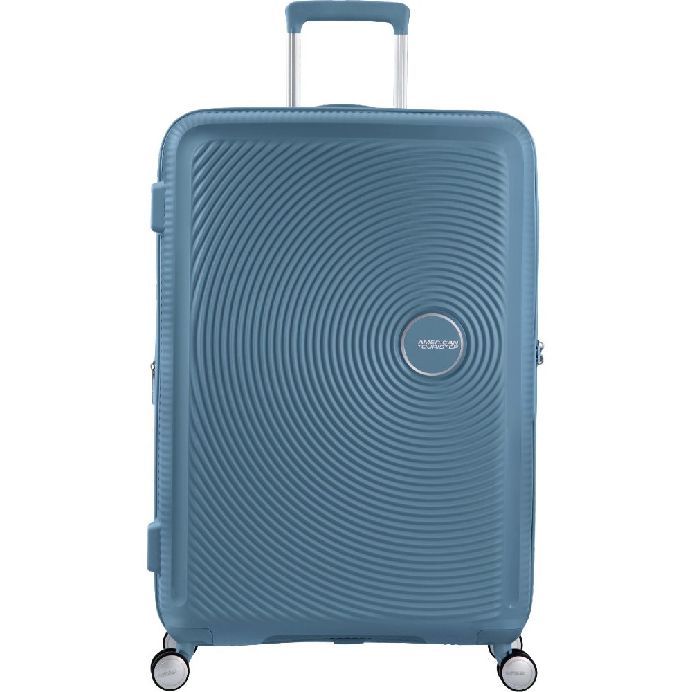 American Tourister Soundbox Spinner Expandable Large Suitcase 88474-E612 Stone Blue Travel Items