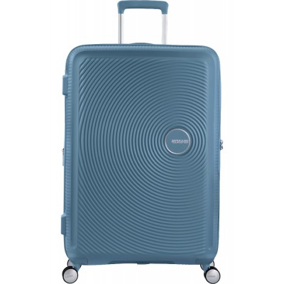 American Tourister Soundbox Spinner Expandable Large Suitcase 88474-E612 Stone Blue