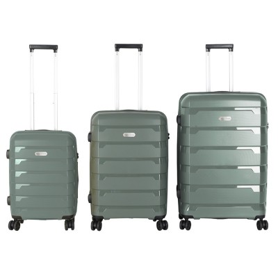 POLO 965005SET-6500 TOKYO Σετ 3τμχ Expandable Βαλίτσες Ταξιδιού S/M/L Πράσινες