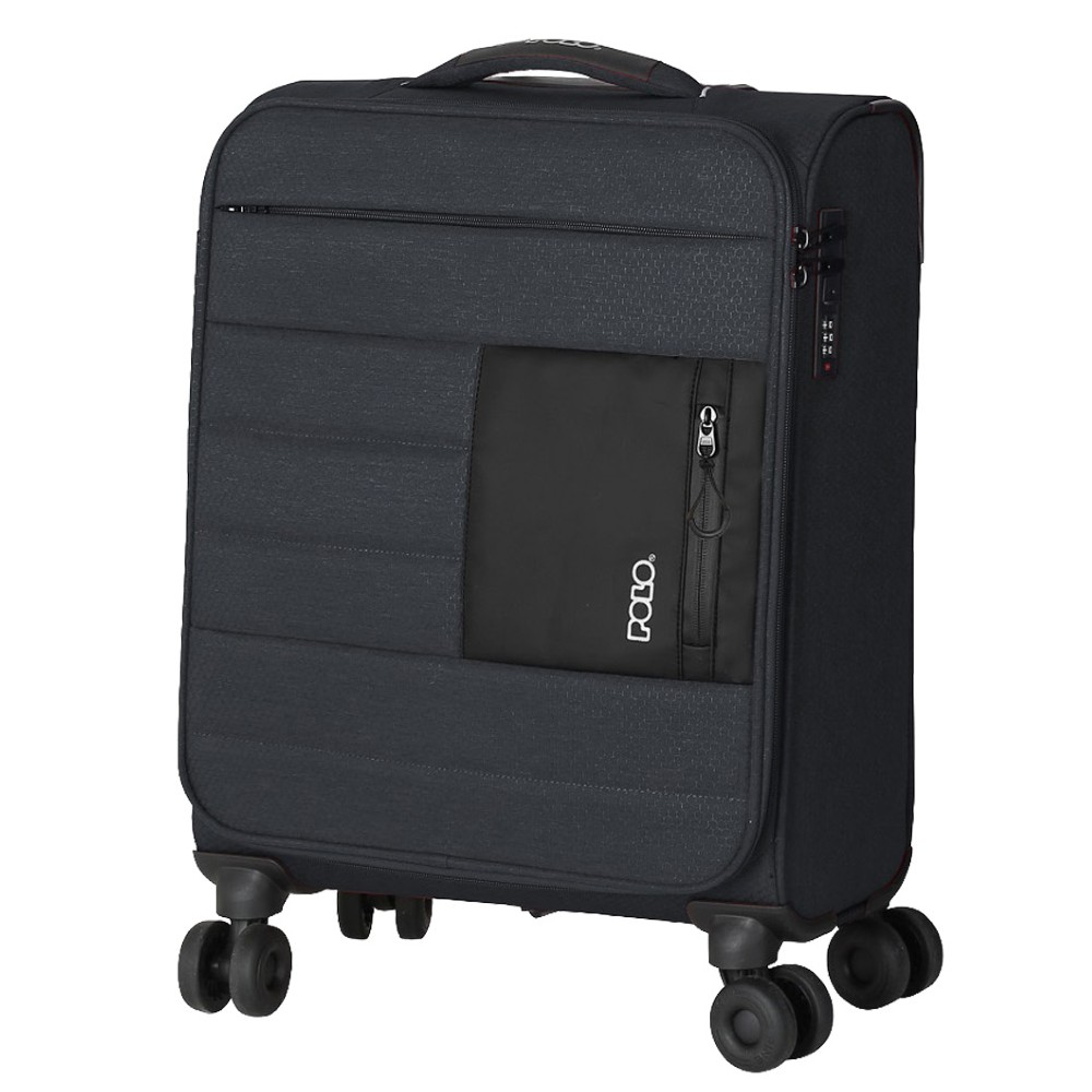 POLO 965009SET-2100 ATHENS Set of 3 Expandable Travel Suitcases S/M/L Black Travel Items