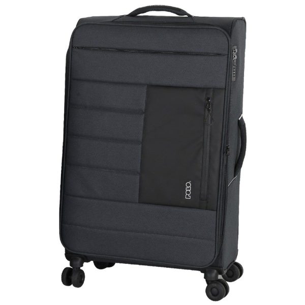 POLO 965008-2100 ATHENS Exp. Μεγάλη Βαλίτσα 80cm Μαύρη