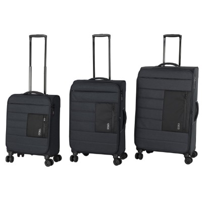 POLO 965009SET-2100 ATHENS Set of 3 Expandable Travel Suitcases S/M/L Black