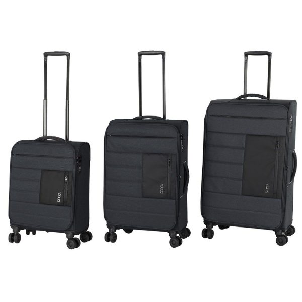 POLO 965009SET-2100 ATHENS Σετ 3τμχ Expandable Βαλίτσες Ταξιδιού S/M/L Μαύρες