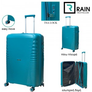 Rain Σετ 3τμχ Βαλίτσες Ταξιδιού S/M/L. RB8018 Μπεζ- Champagne Travel Items