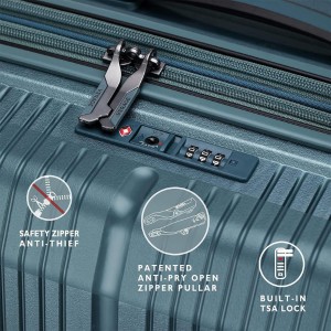 VERAGE VG19006 Rome Medium Expandable Suitcase 66cm Petrol-Green Travel Items